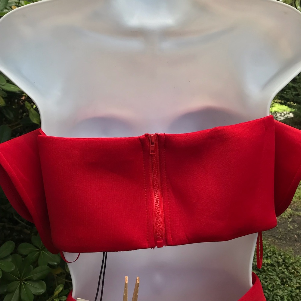 MABLE Red Strapless Ruffle Top and Skirt Set NWT Size S - Picture 15 of 16